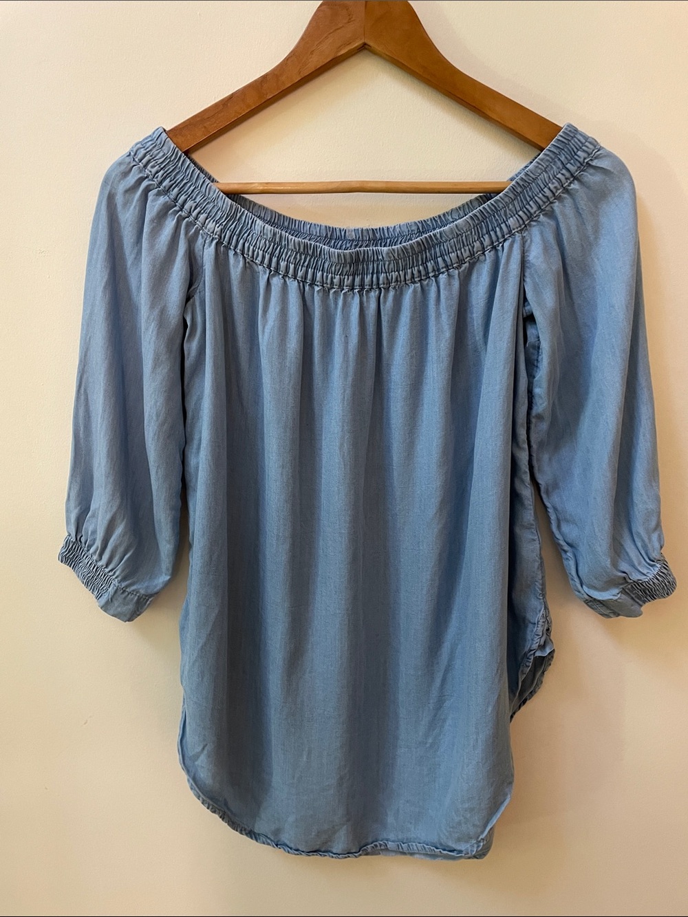 Joe Fresh Light Blue Off-Shoulder Blouse